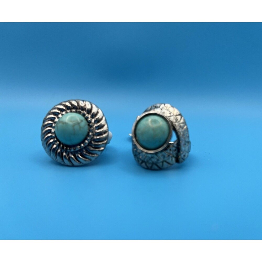 Turquoise Fashion Rings in Antique Setting Set 2 Women Simulated size 9